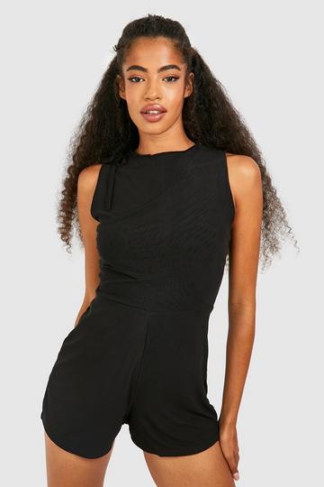 Mesh Overlay Romper black