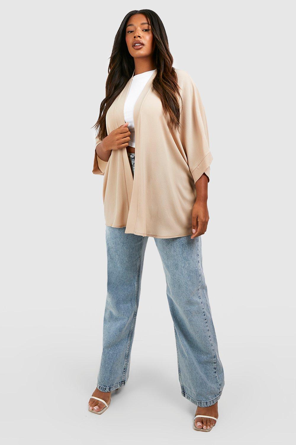 Plus size denim kimono shop