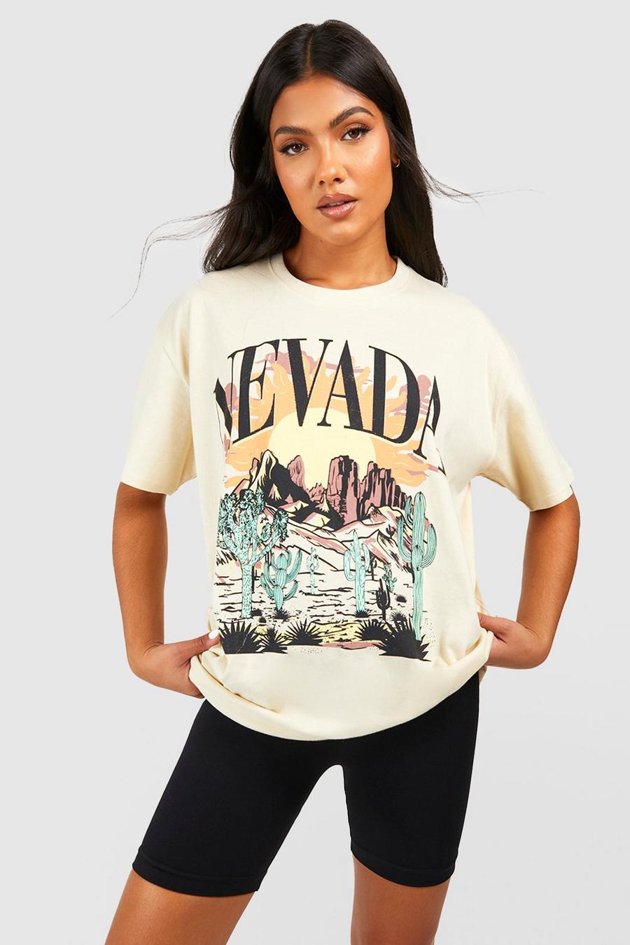 T-shirt Premaman con stampa Nevada, Stone image number 1