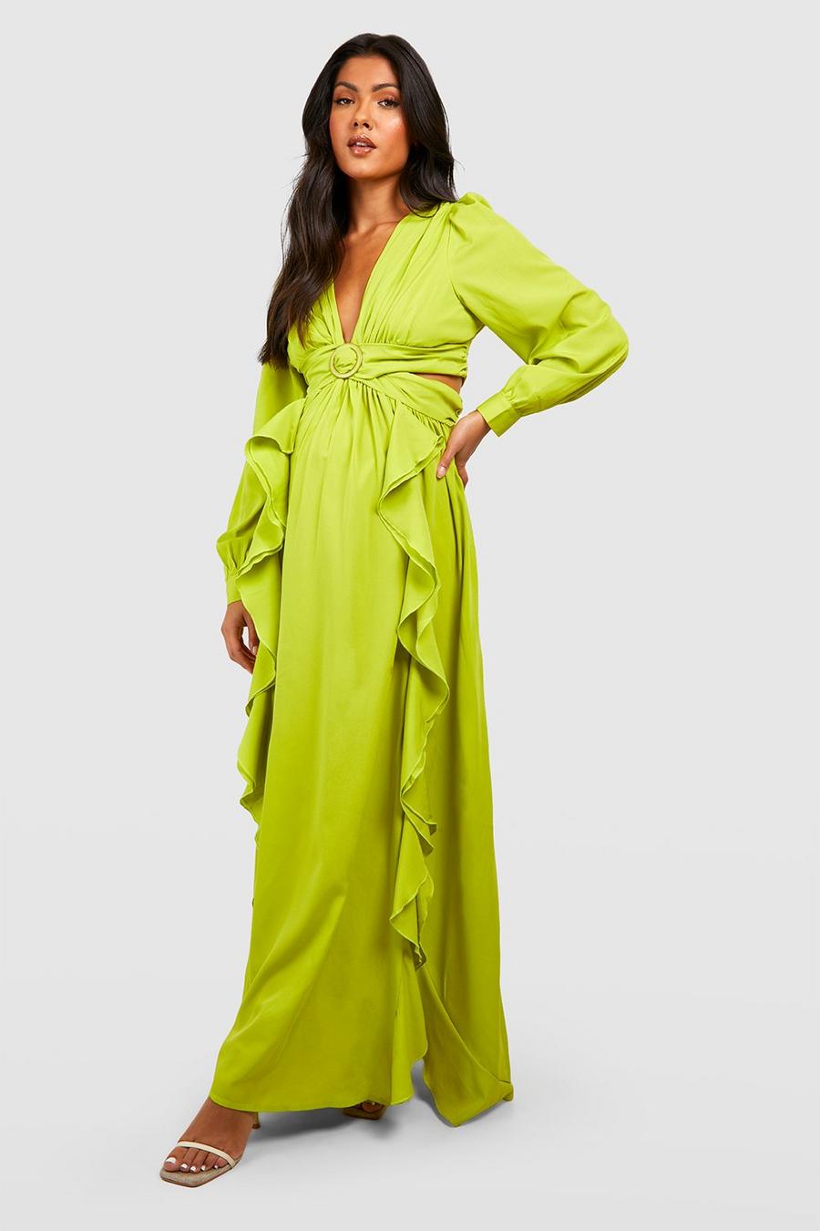 Olive Maternity Cut Out Maxi Dress image number 1