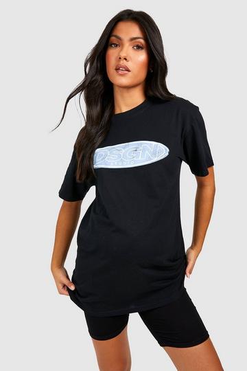 Maternity Dsgn T-shirt & Cycling Short Set black
