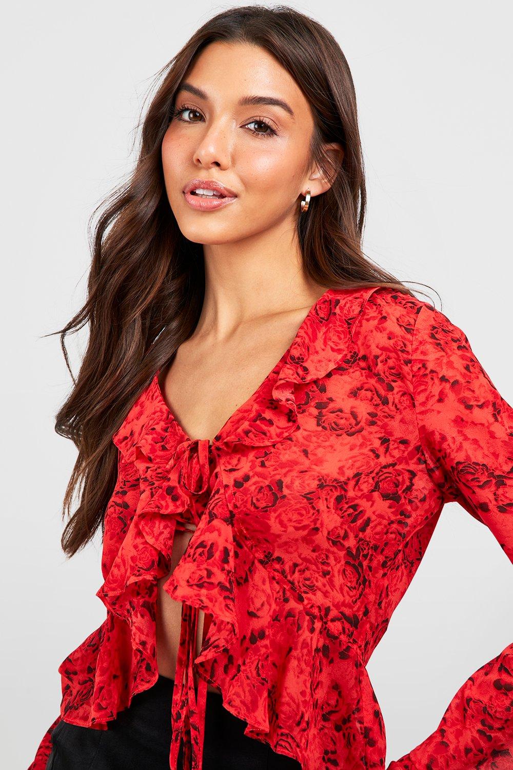 Red tie hot sale front top