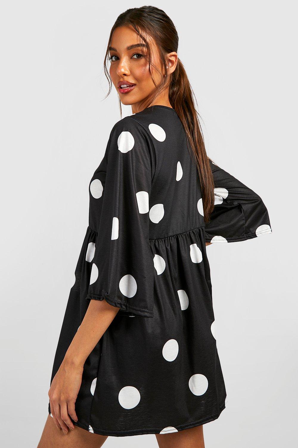 Robe pois et volants boohoo