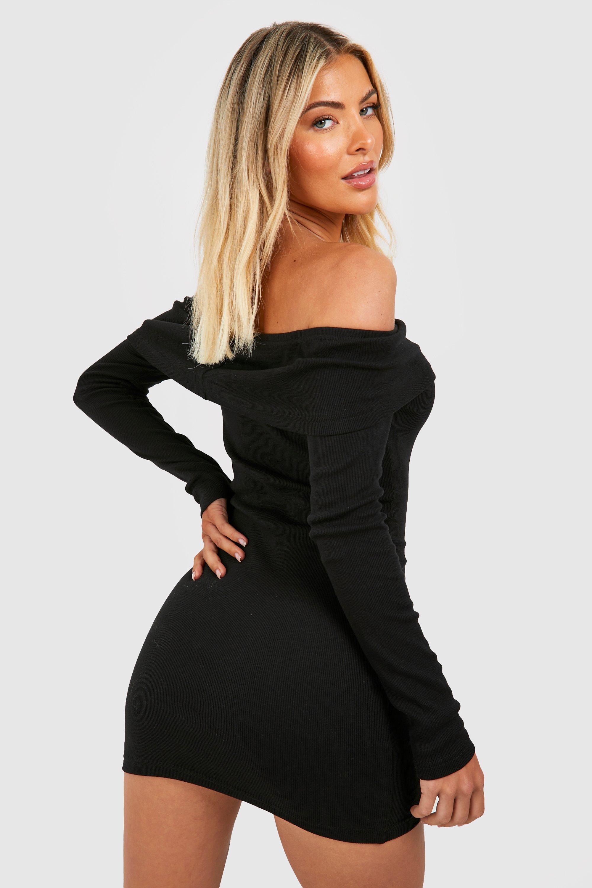 Robe moulante basique a col bateau boohoo FR