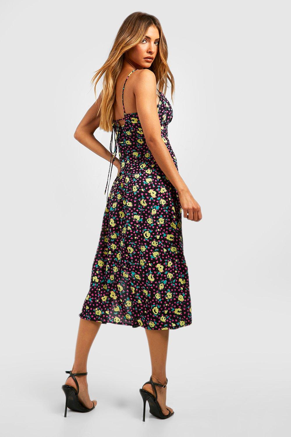 Calvin klein floral midi hot sale dresses