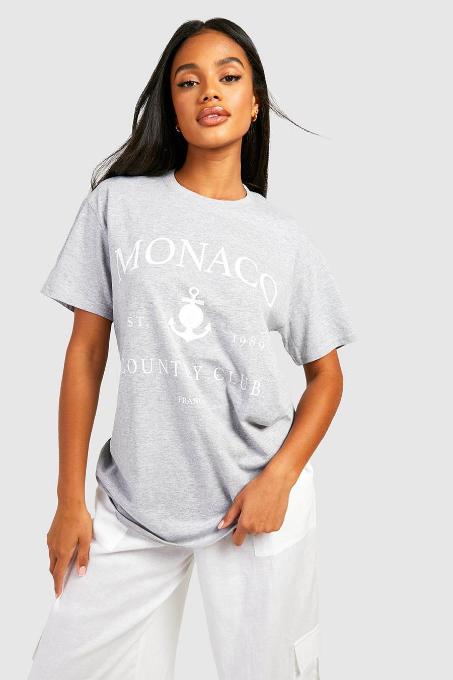 Grey Monaco Printed Oversized T-shirt 