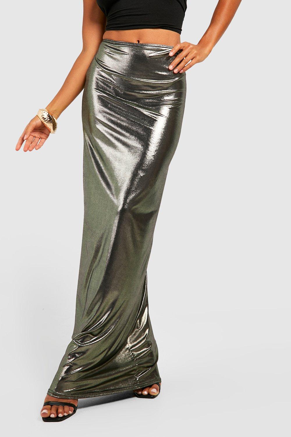 Metallic shop skirt petite