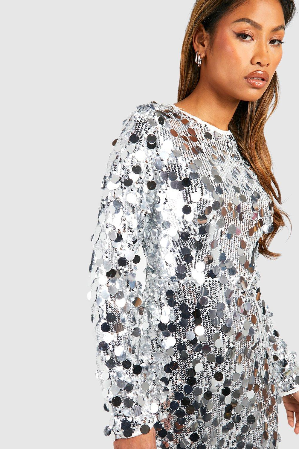 Sequin Disc Midaxi Dress boohoo CA