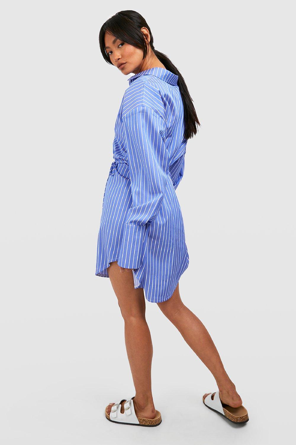 Cinched waist cheap shirt dress