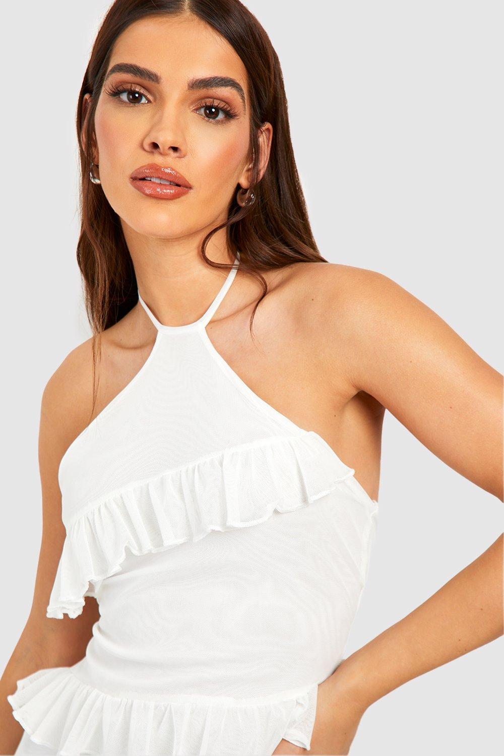 White midi dress outlet boohoo