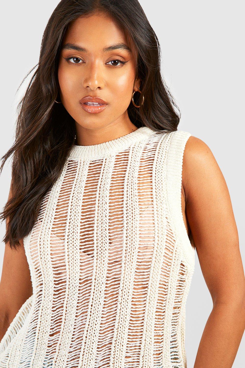 Petite Knitted Sleeveless Top