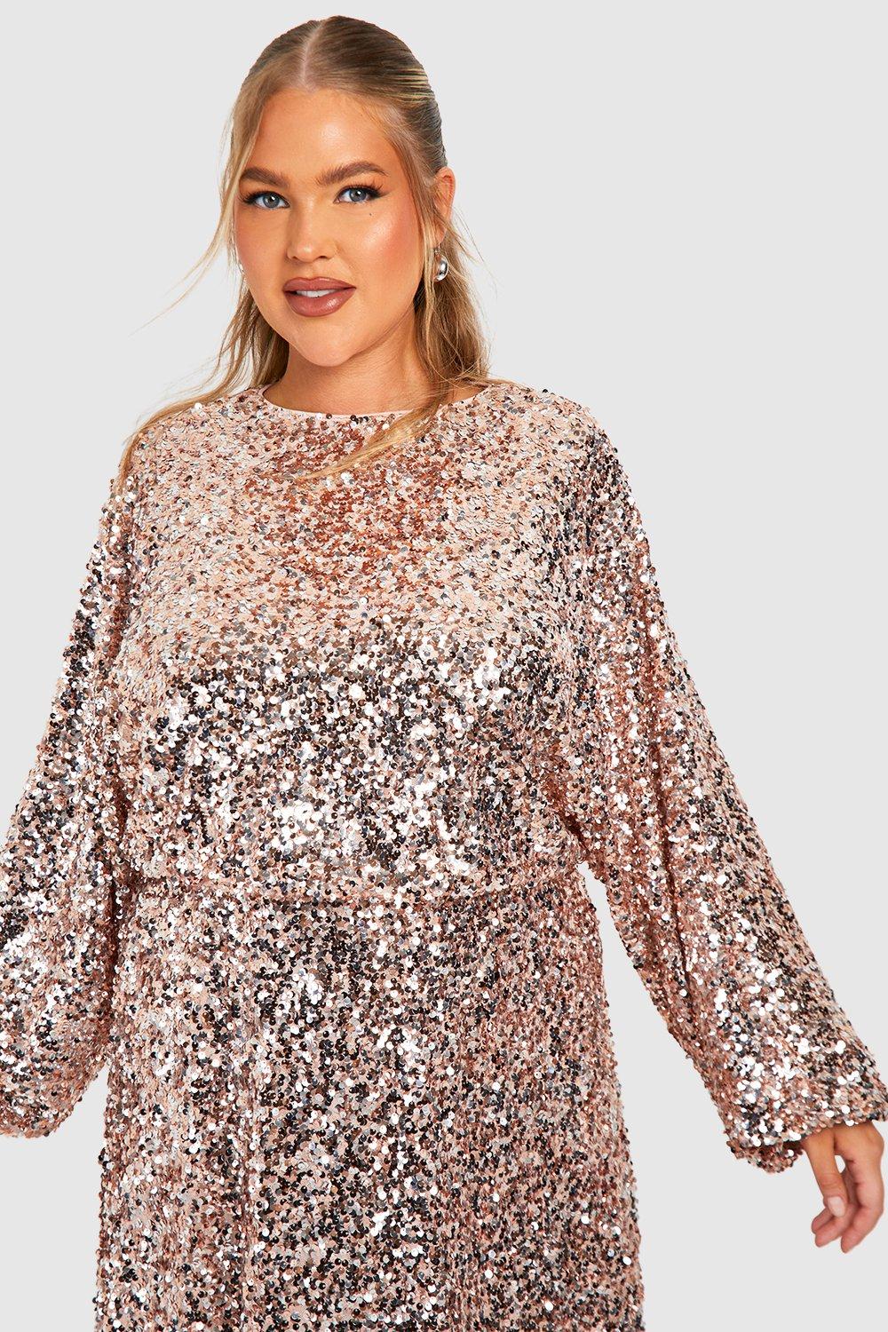 Boohoo sequin midi dress best sale