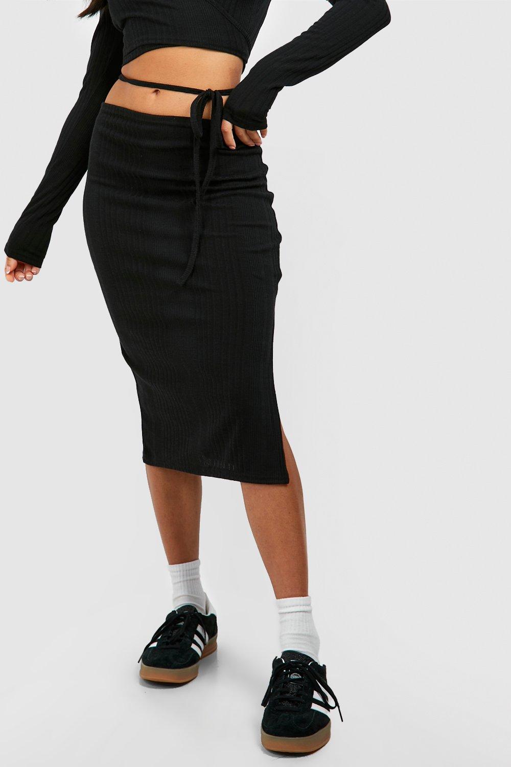 Petite Knitted Midi Skirt