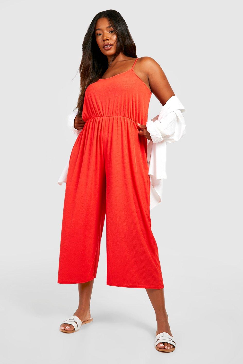 Red cheap culotte jumpsuit