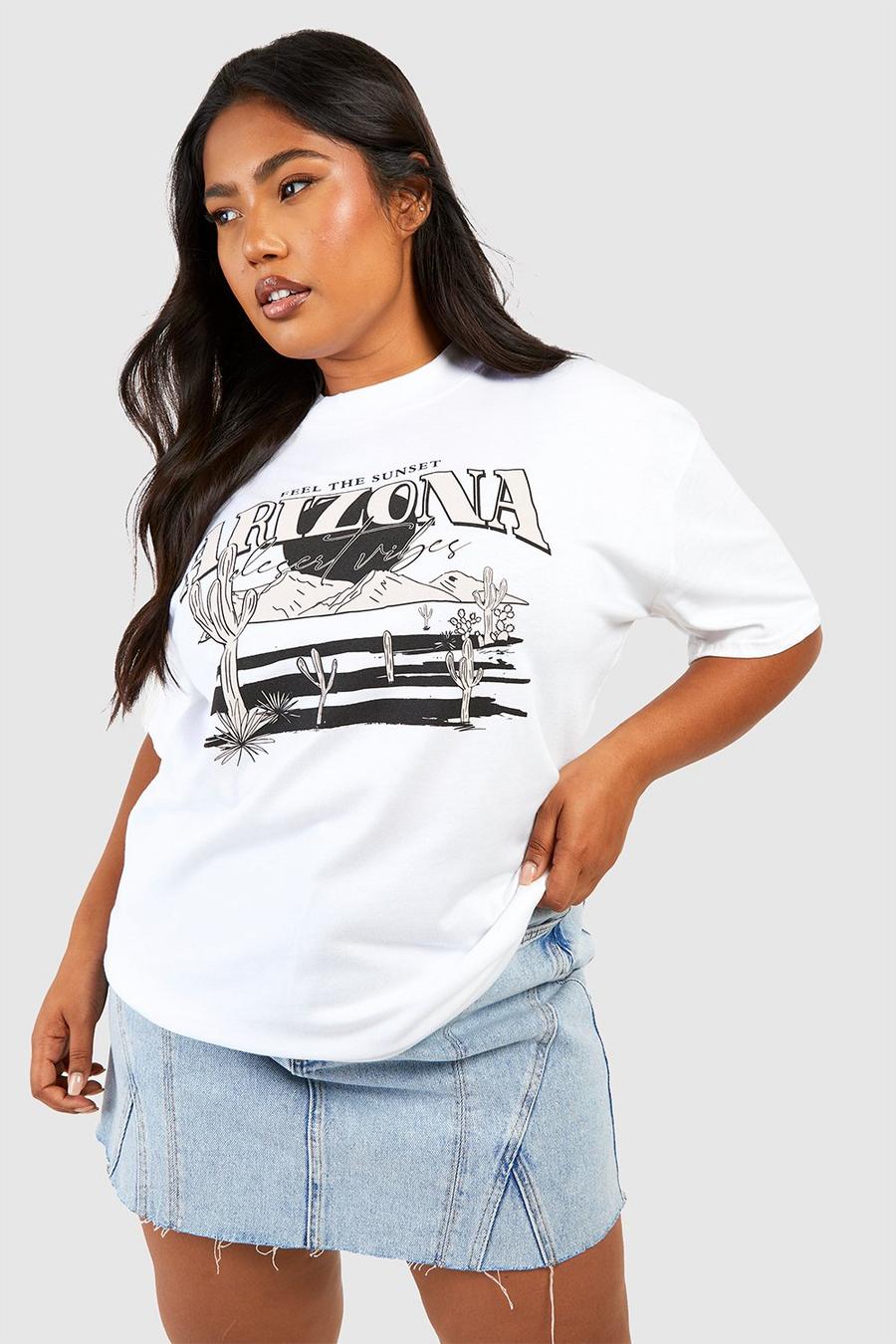 White Plus Arizona T-Shirt Met Print