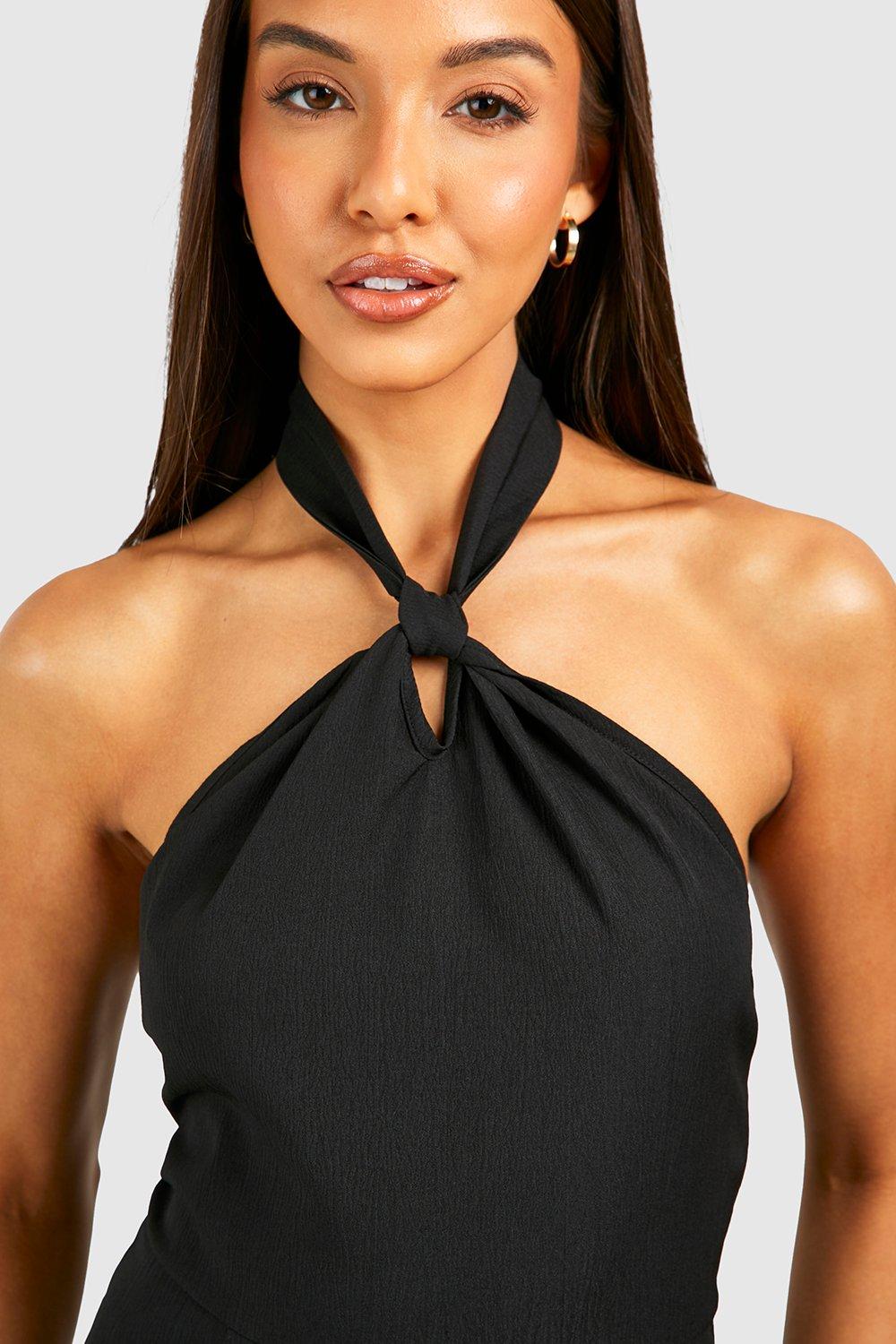 Halter neck outlet dress boohoo