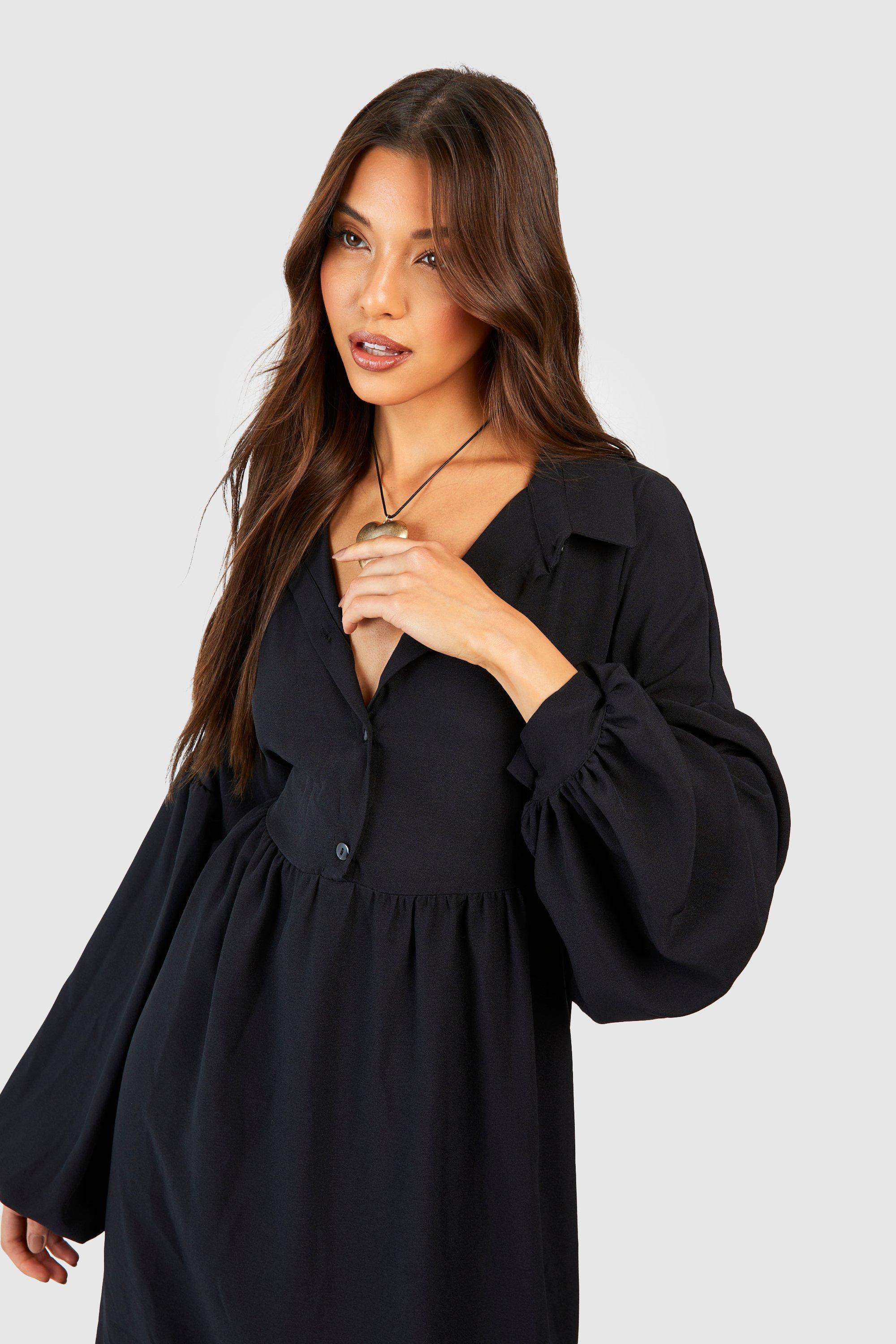 Oversized Maxi Blouse Jurk Met Laagjes boohoo