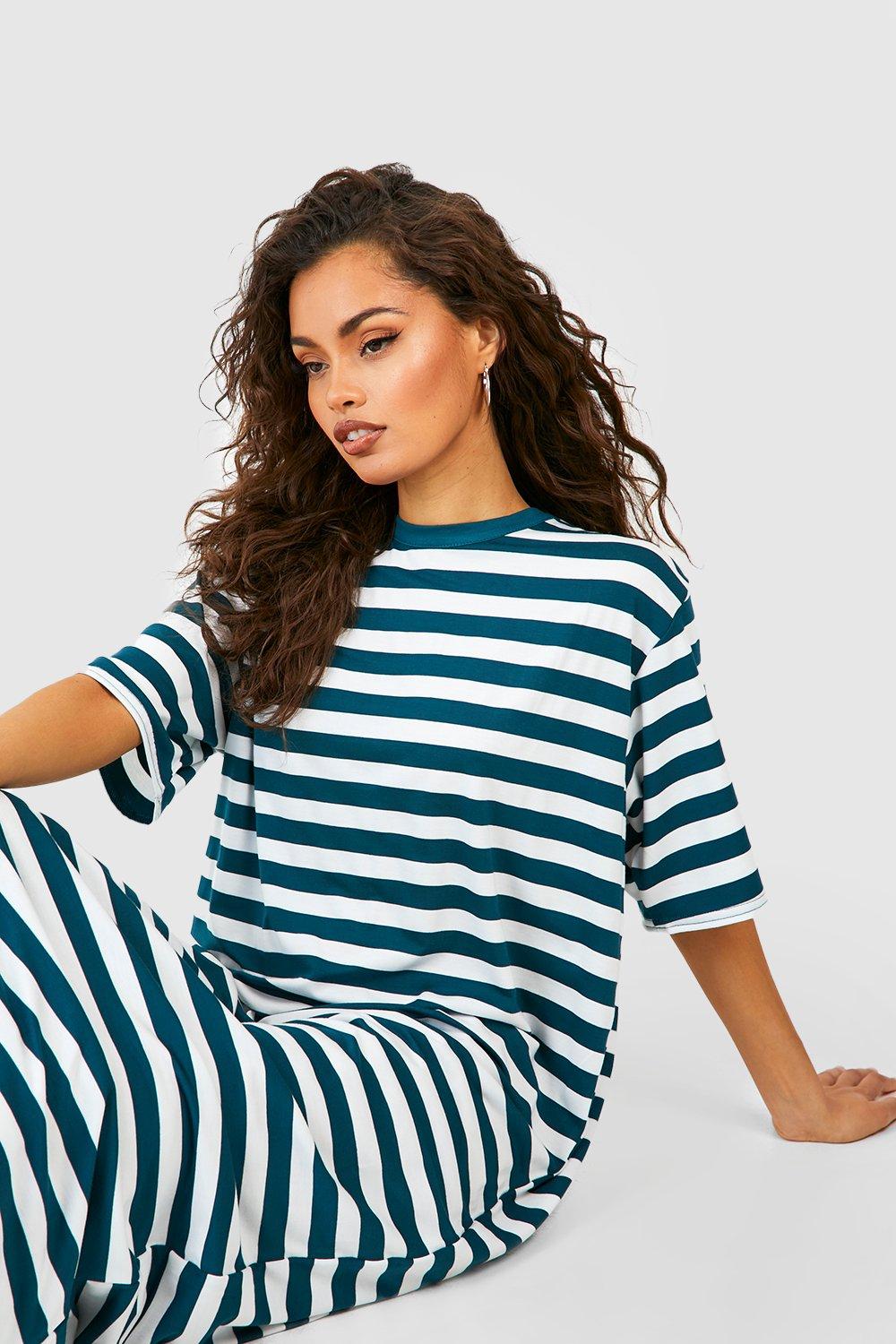 Striped t 2025 shirt maxi dress