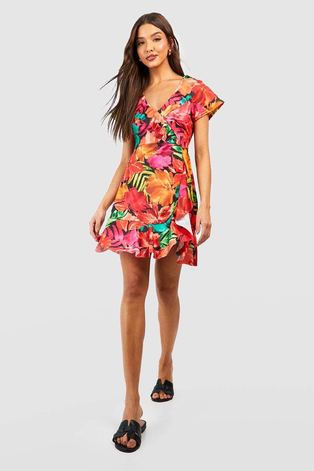 Ruffle wrap hotsell tea dress