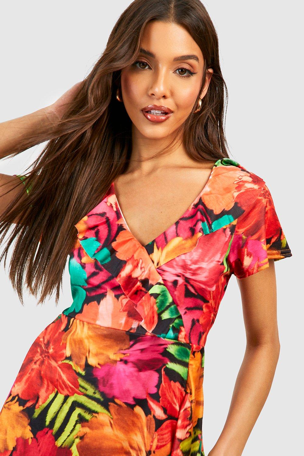 Boohoo wrap tea store dress