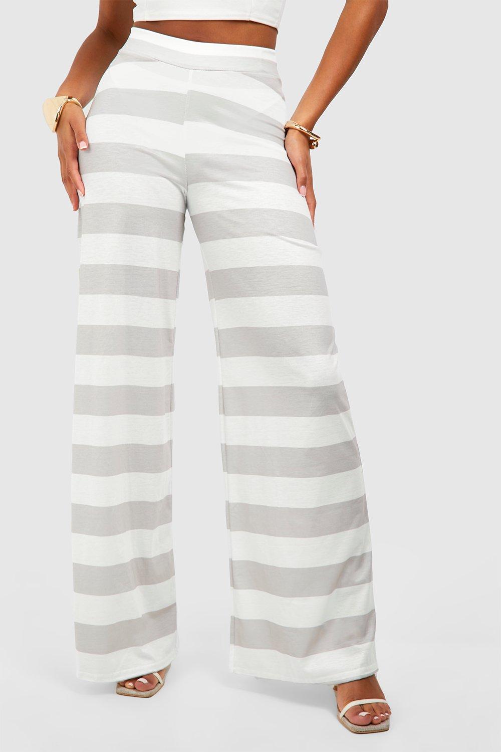 Horizontal store striped trousers