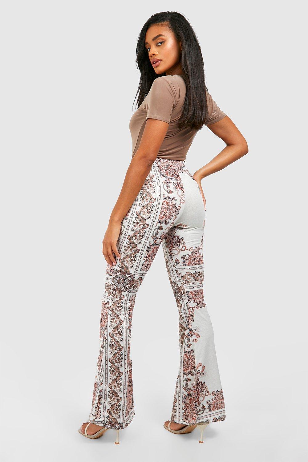 Scarf Printed Flared Pants