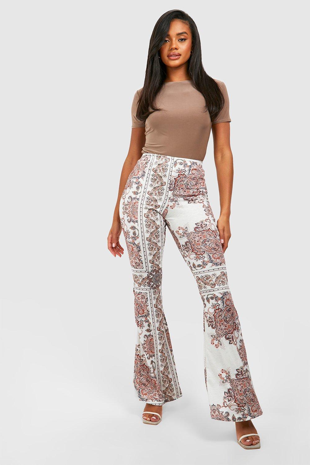 Scarf Printed Flared Pants