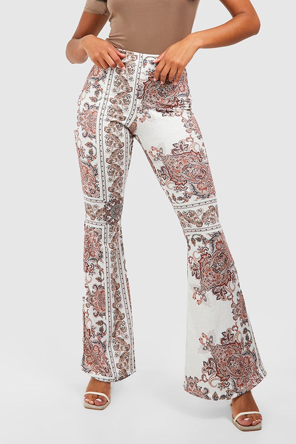 Scarf Printed Flared Pants