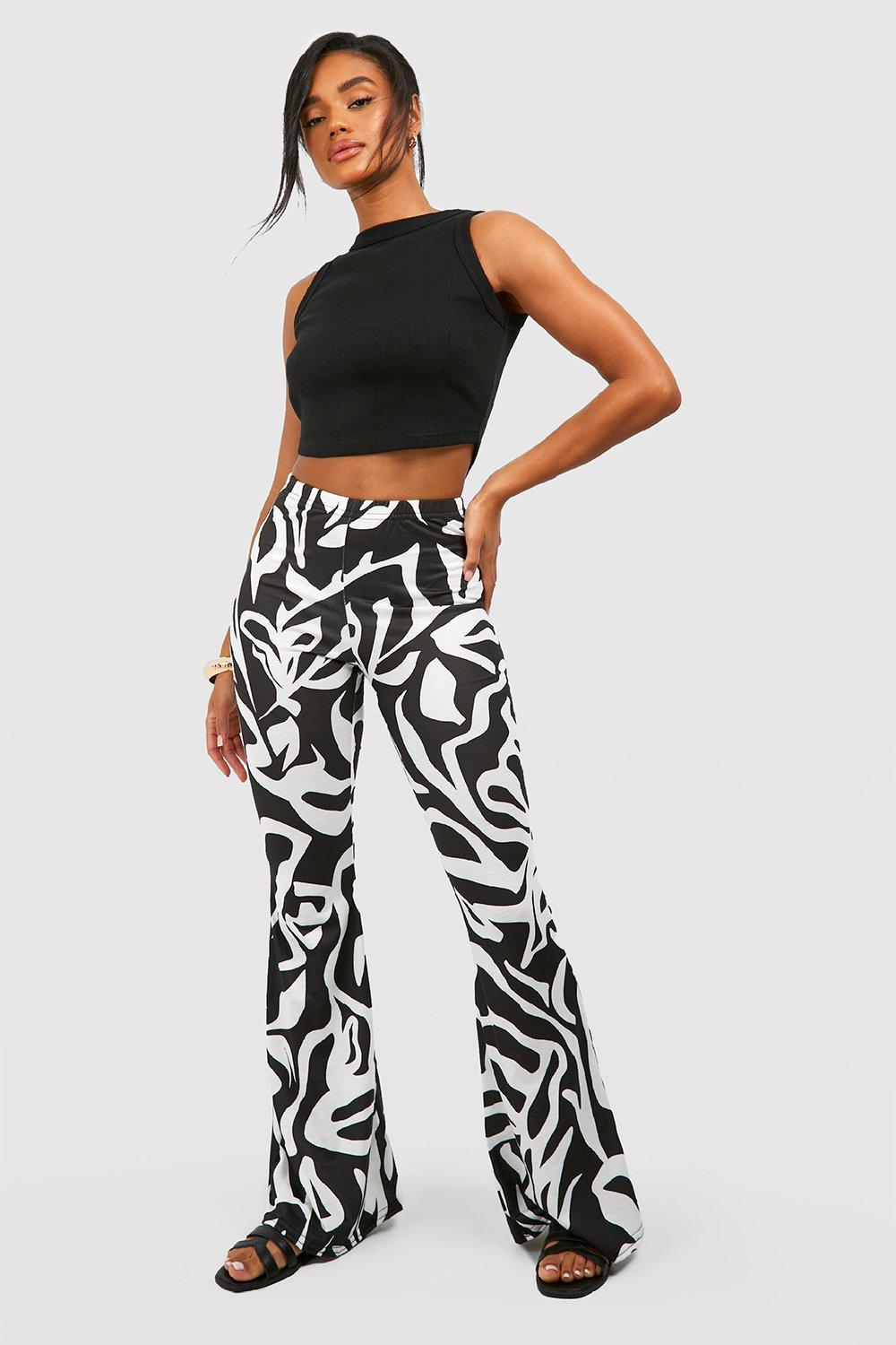 パンツ layered design archive pants wide flare White Flare Pants with Slits (S=US-2) at Amazon Women's