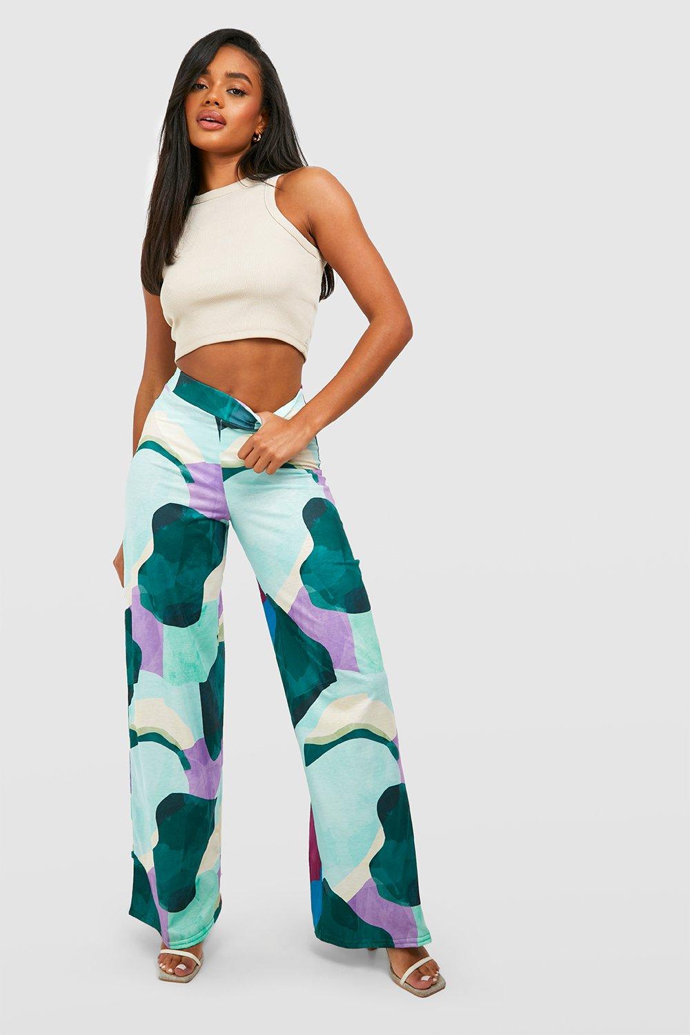 Printed Wide Leg Trousers