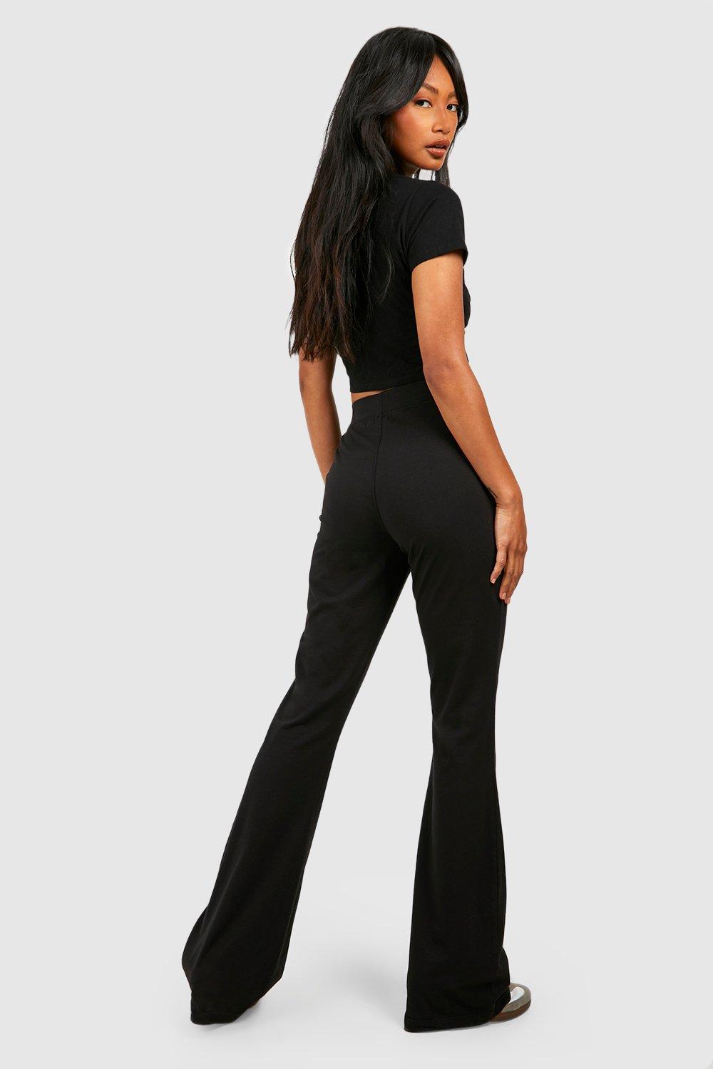 Cotton Jersey High Waisted Flared Leggings