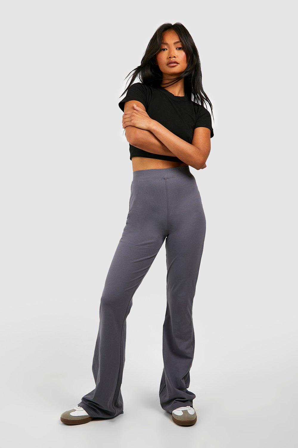 Grey Basic Cotton Blend Flared Trousers  Flared pants outfit, Flares  outfit, Outfits with leggings