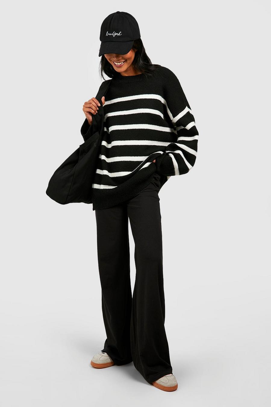 Weite Jersey-Hose aus Baumwolle, Black image number 1