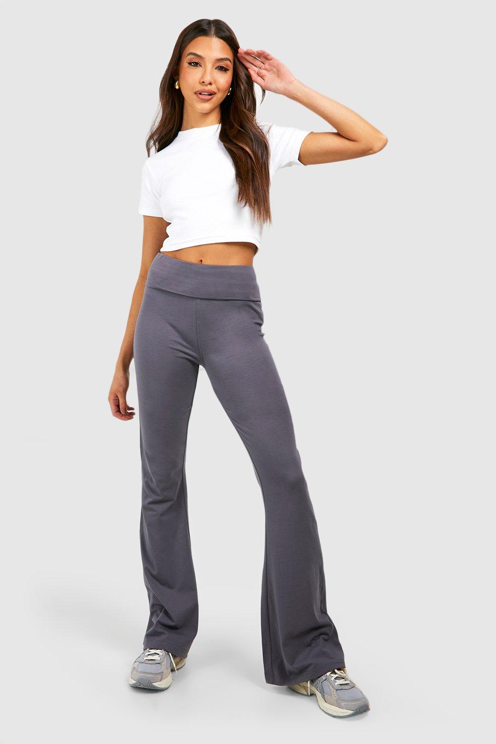 Women's Cotton Jersey Folded Waistband Yoga Flares