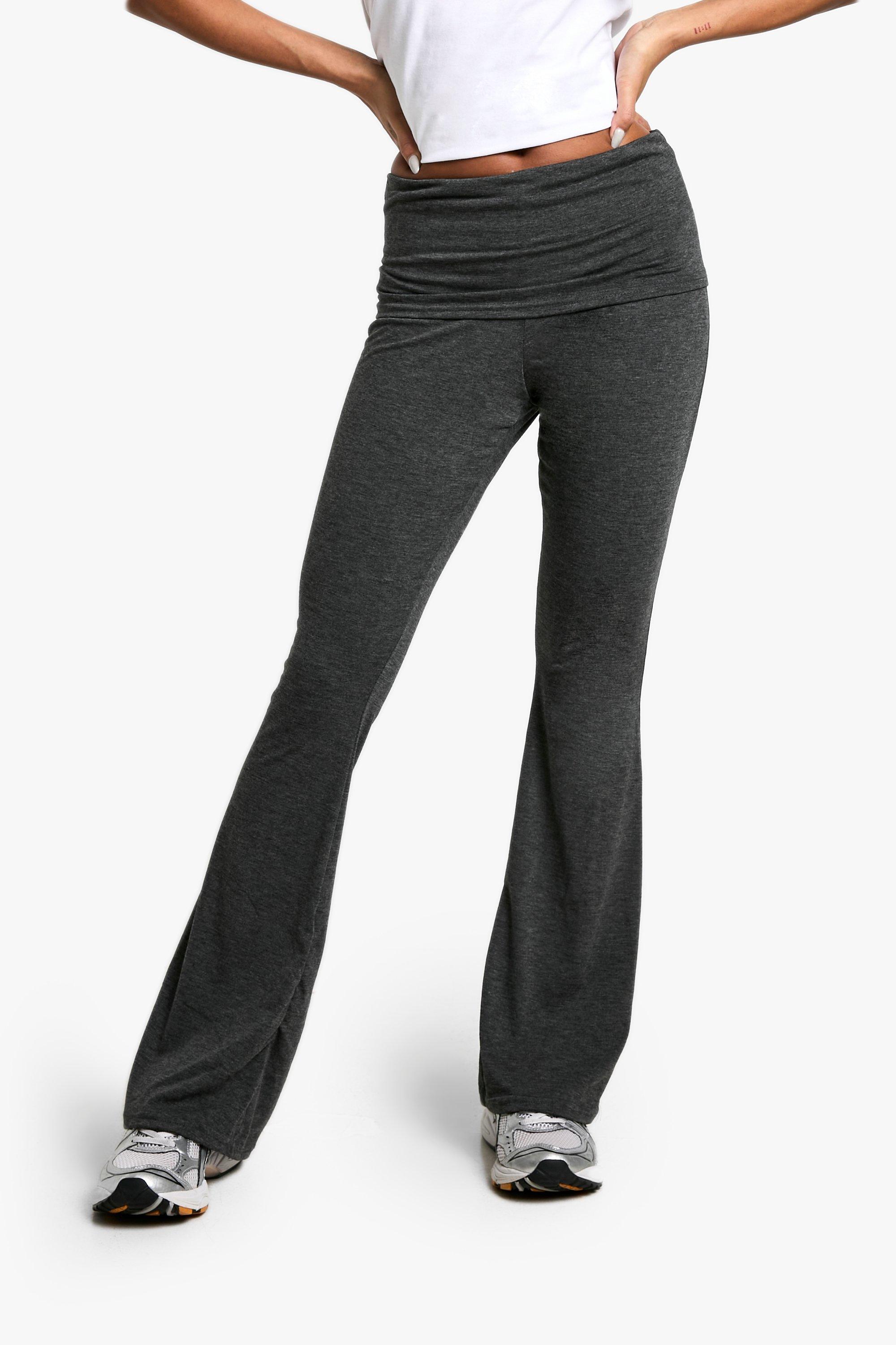 Cotton Jersey Folded Waistband Yoga Flares