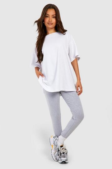 Grey Cotton Jersey Wrap High Waisted Leggings