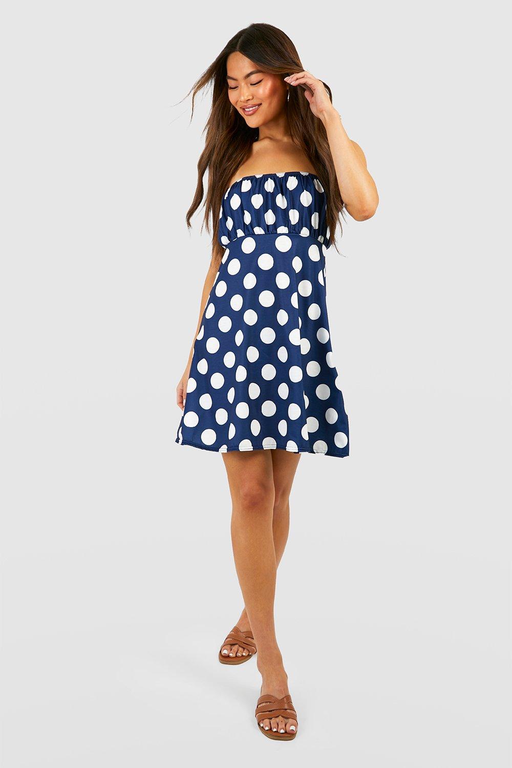 Polka dot bandeau outlet dress