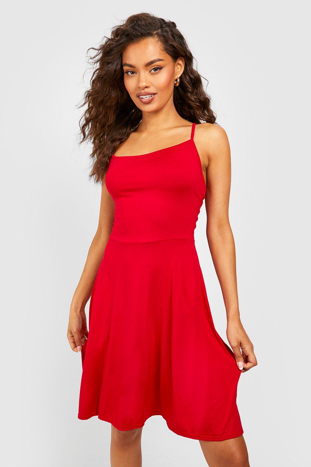 Red jersey sale knit dress