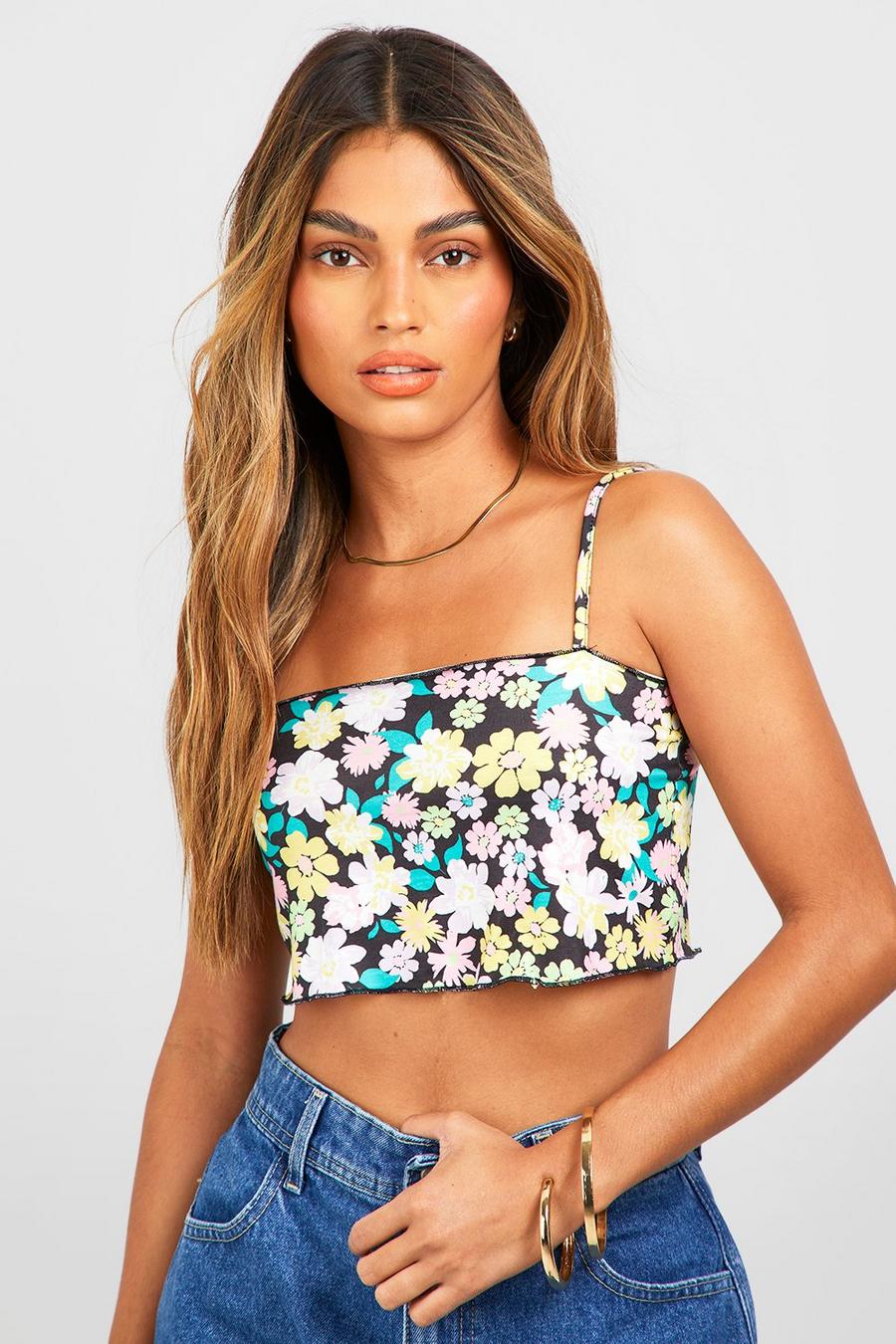 SHEIN Rolled Neck Super Crop Top Without Cami
