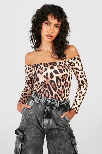 Bardot Leopard Top black