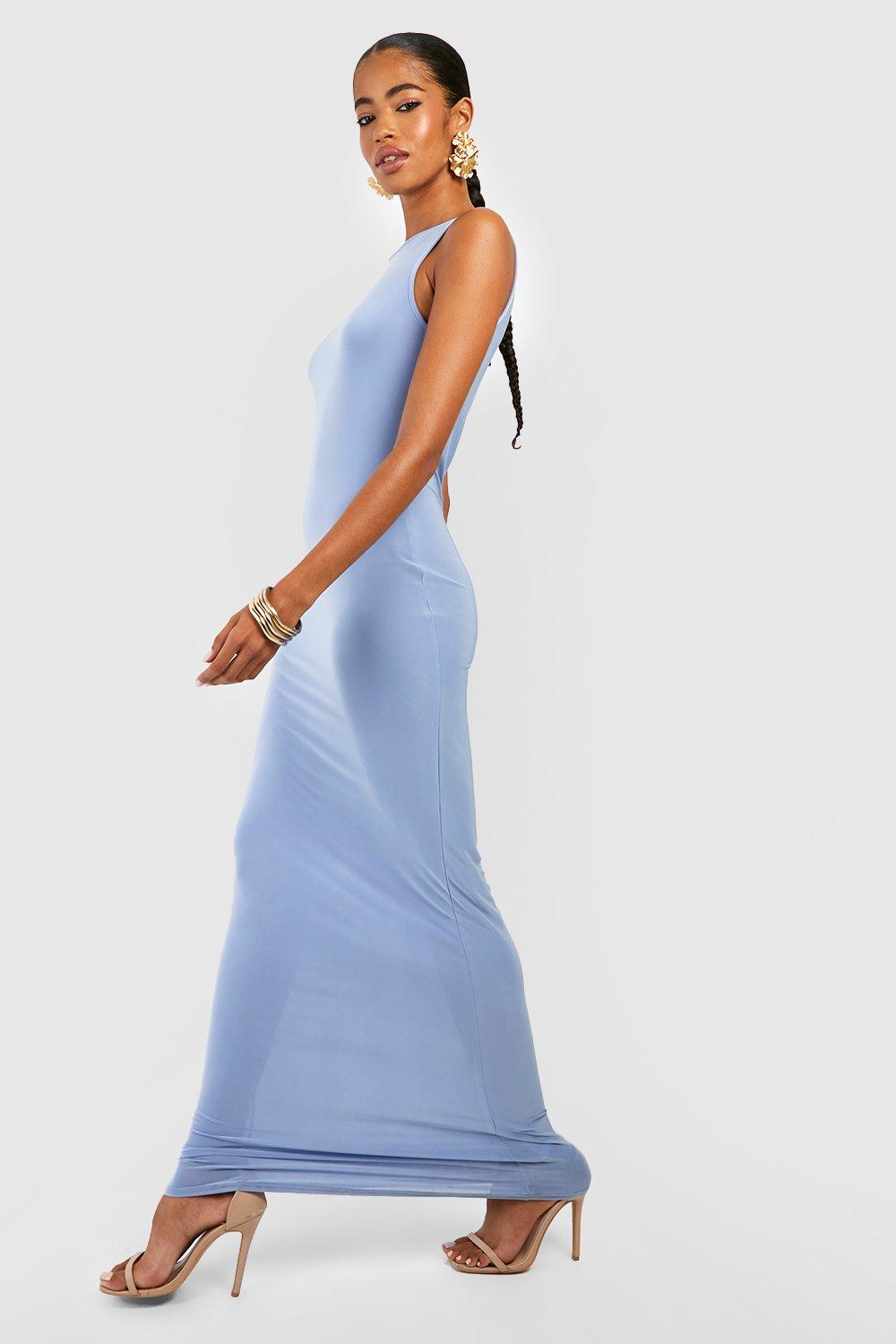 Aqua blue maxi outlet dress