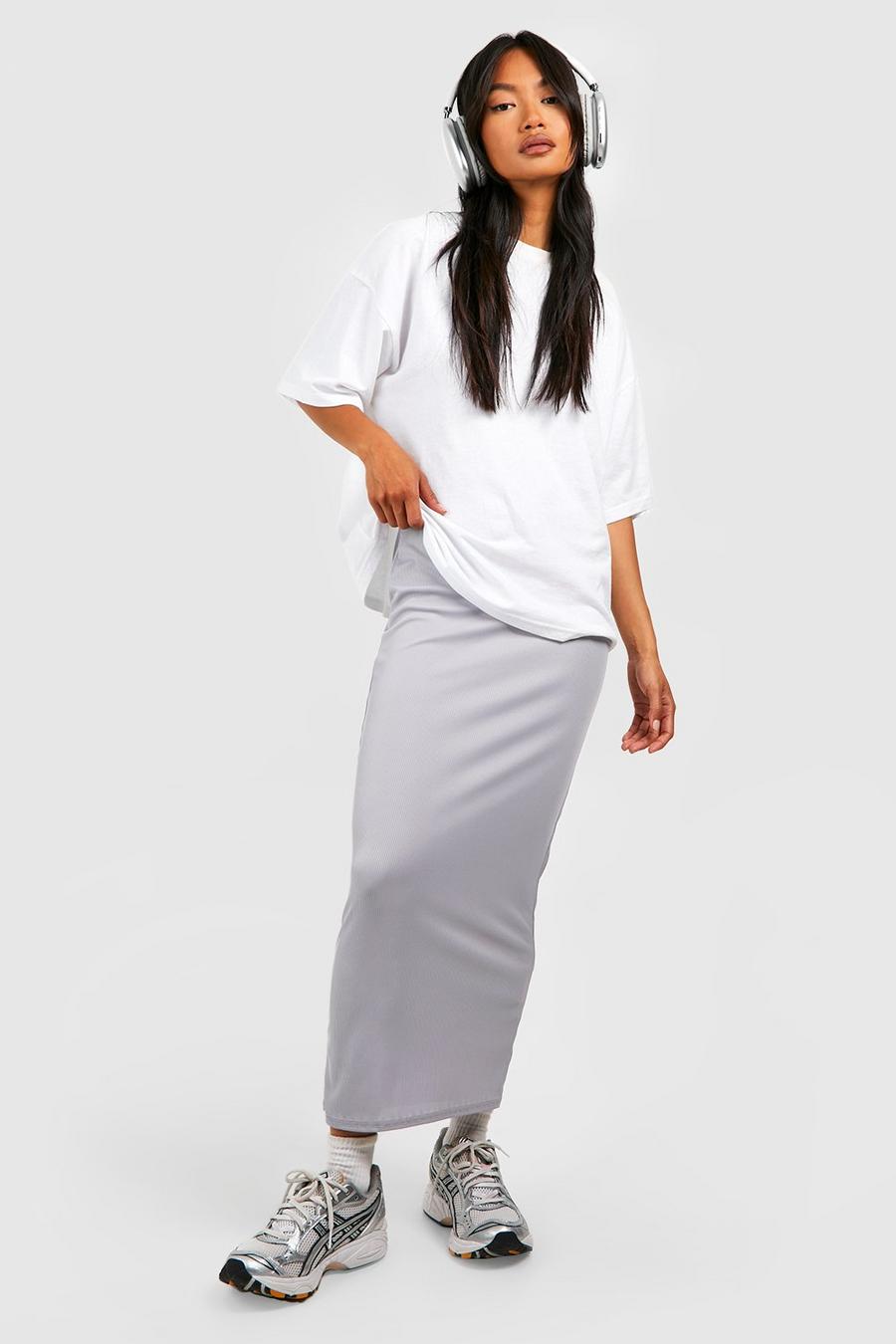 Slate grå Midaxi Bodycon Skirt