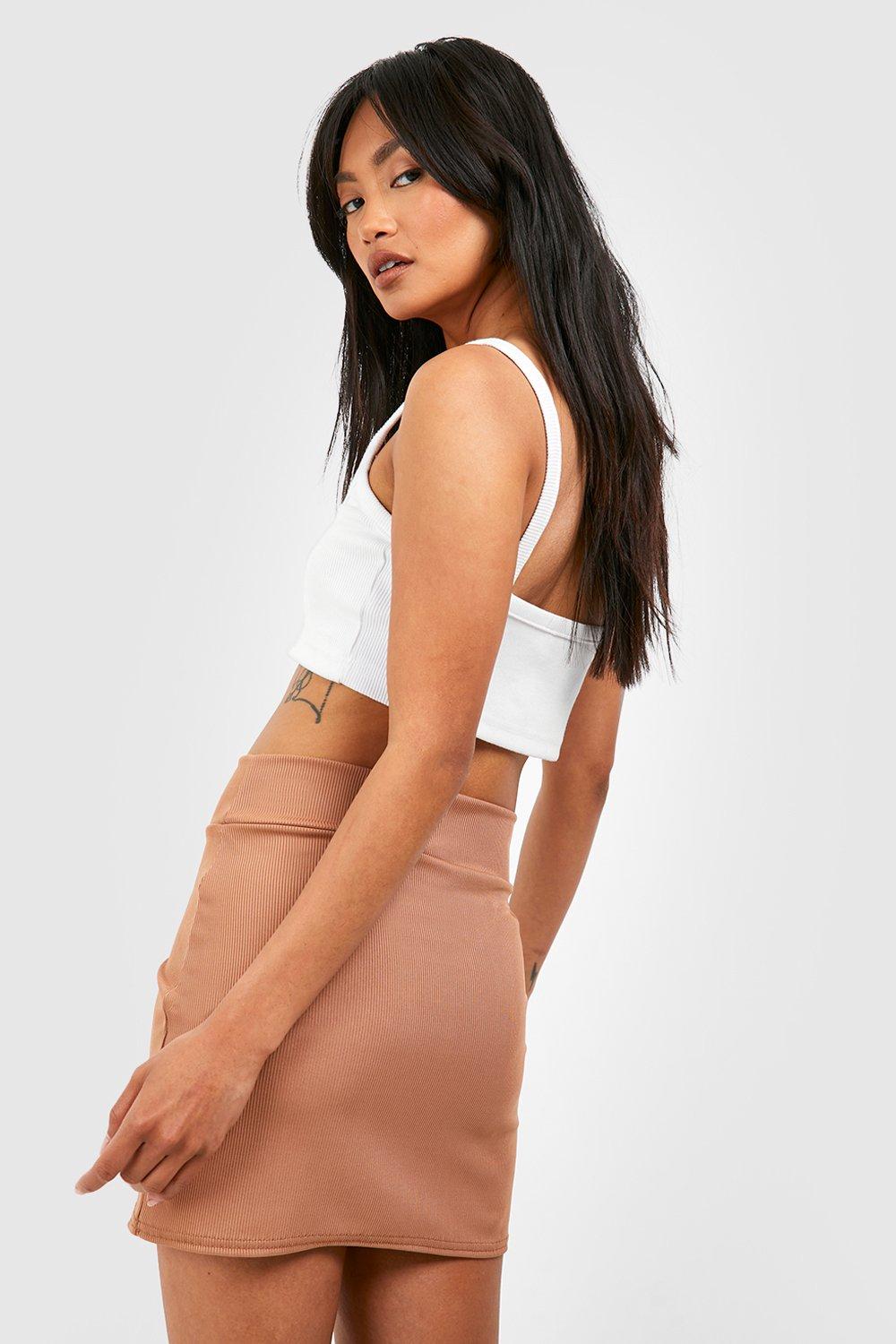 Beige skirt outlet missguided