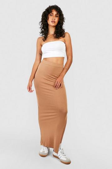 Midi Split Leg Skirt camel