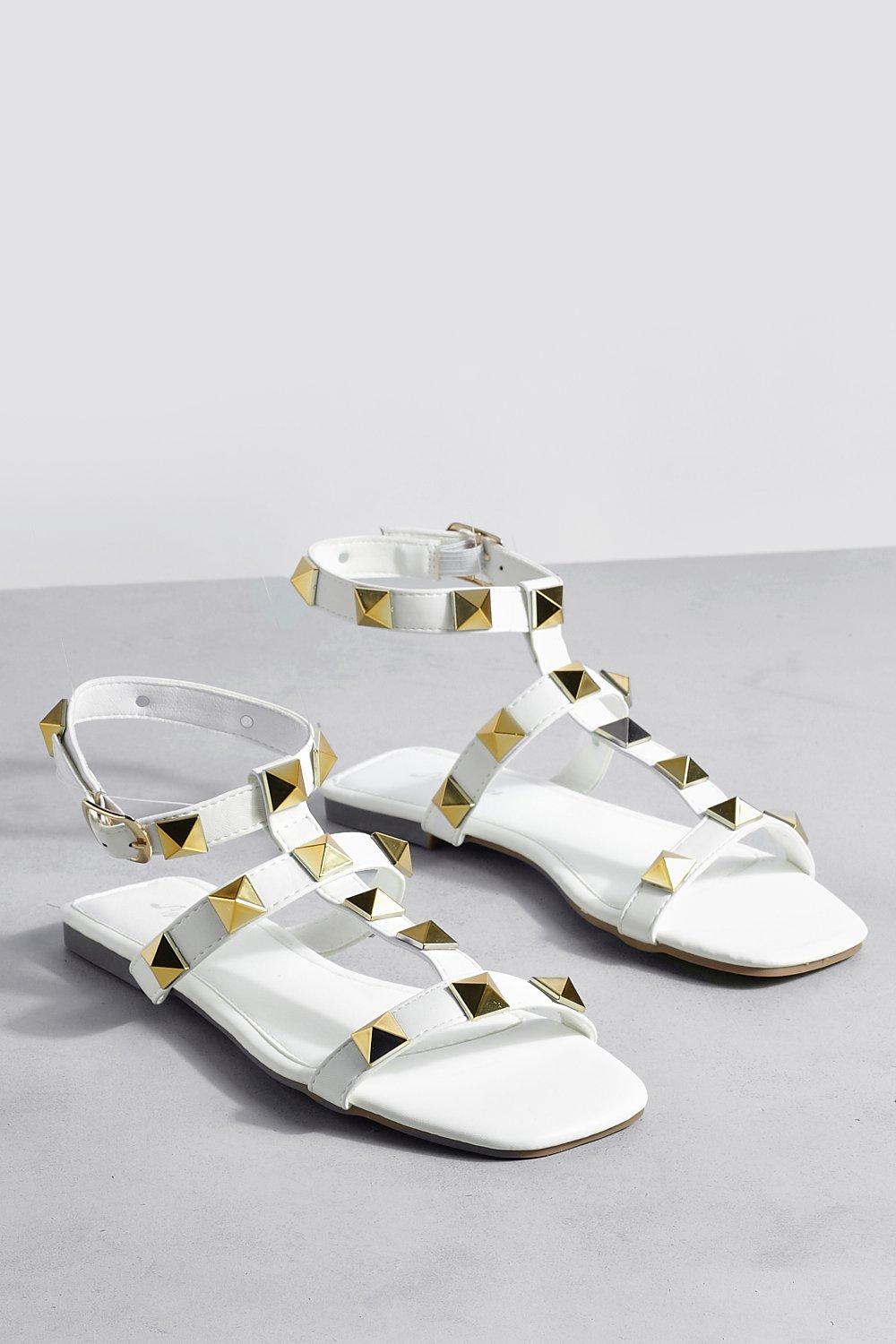 White caged clearance sandals