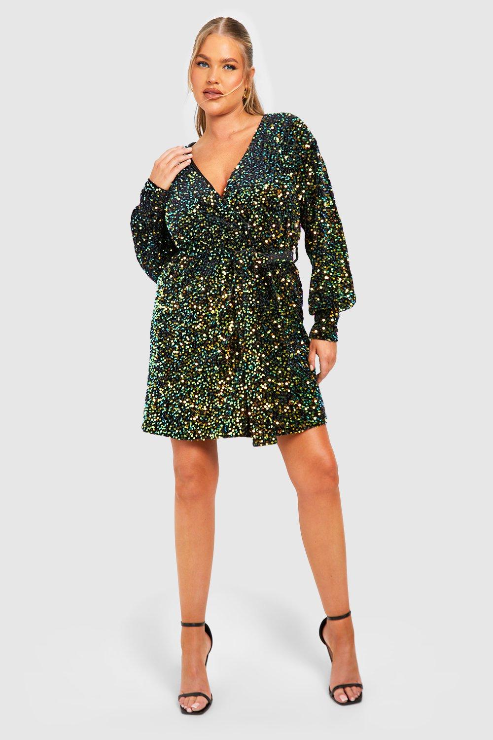 Boohoo green hot sale wrap dress