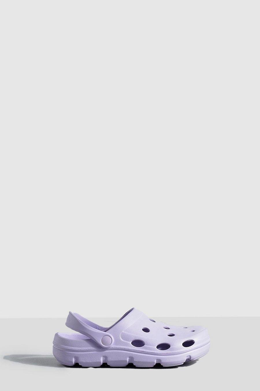 Lilac viola Chunky Slingback Vented Mules image number 1