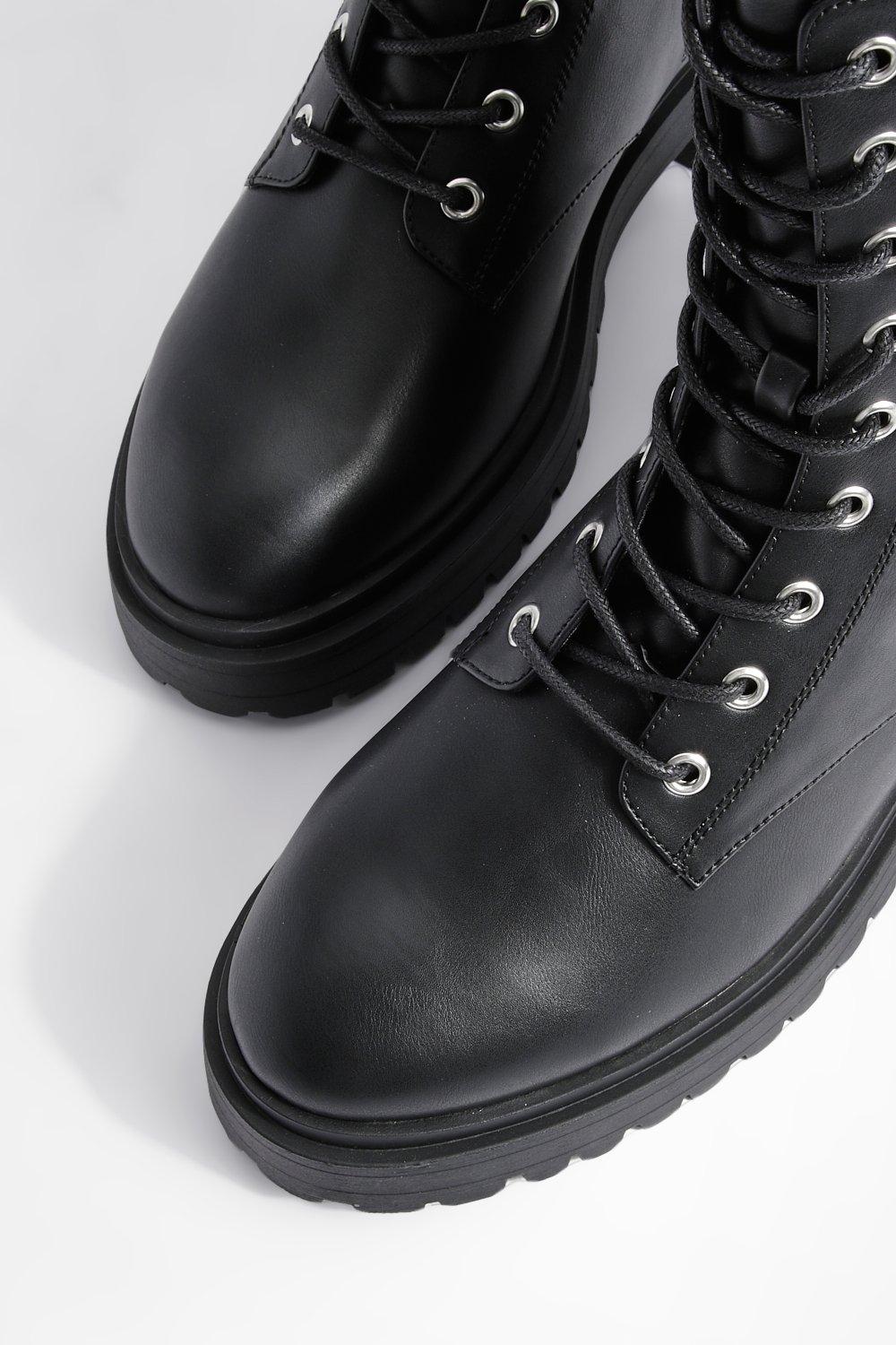 Mens black lace up boots clearance uk