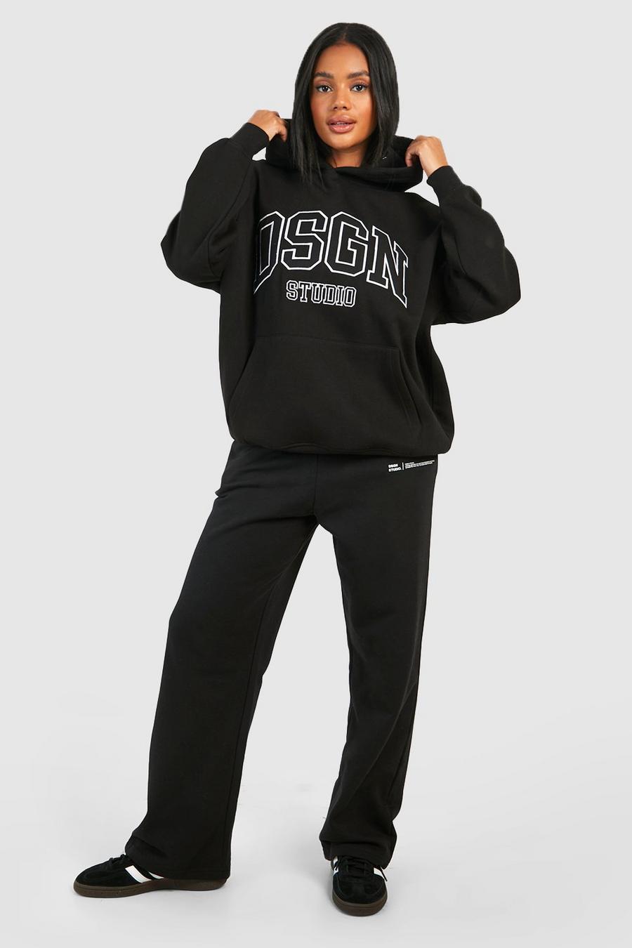 Black Dsgn Studio Oversize hoodie med twillapplikation image number 1