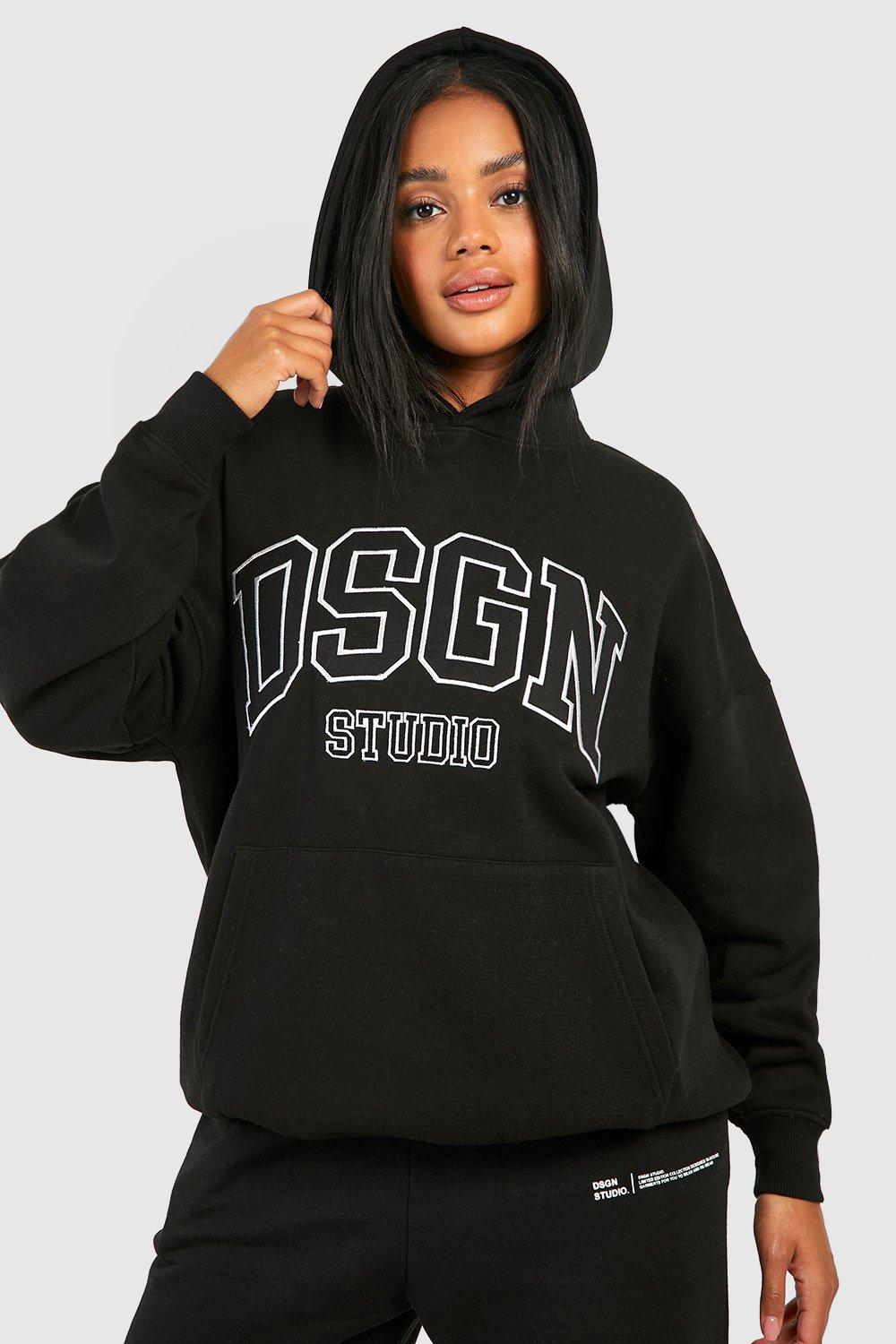 Black best sale hoodie boohoo